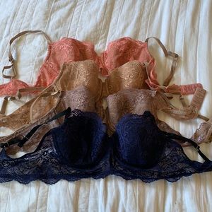 Four pack ThirdLove 24/7 Lace balconette bras